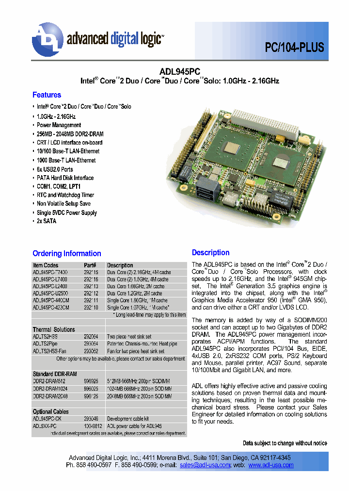 ADL945PC-T7400_4456937.PDF Datasheet