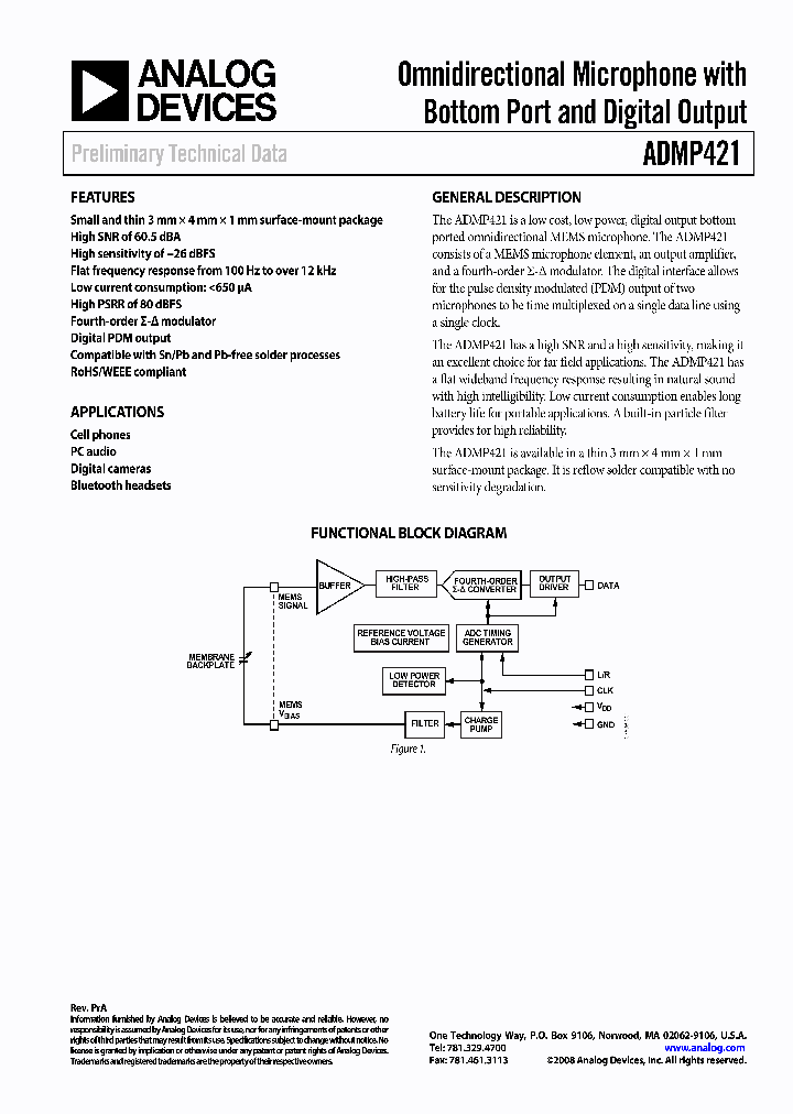 ADMP421_4319222.PDF Datasheet