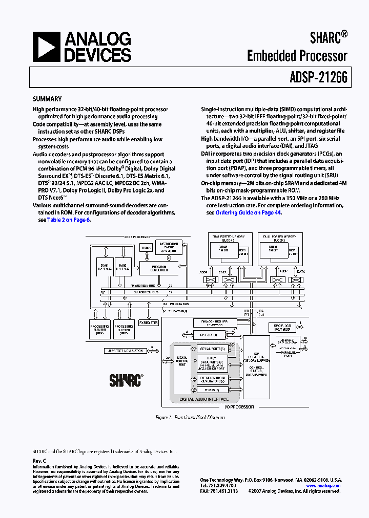 ADSP-21266SKSTZ-1D_4464284.PDF Datasheet