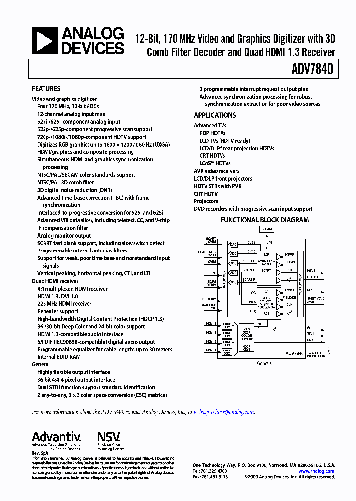 ADV7840_4520195.PDF Datasheet
