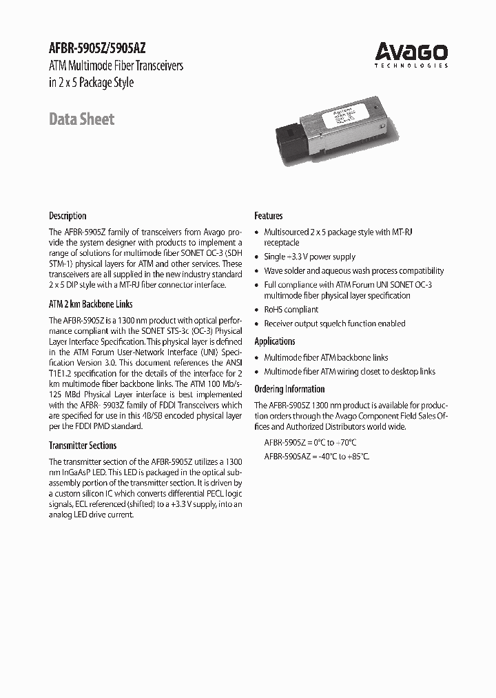 AFBR-5905AZ_4305656.PDF Datasheet