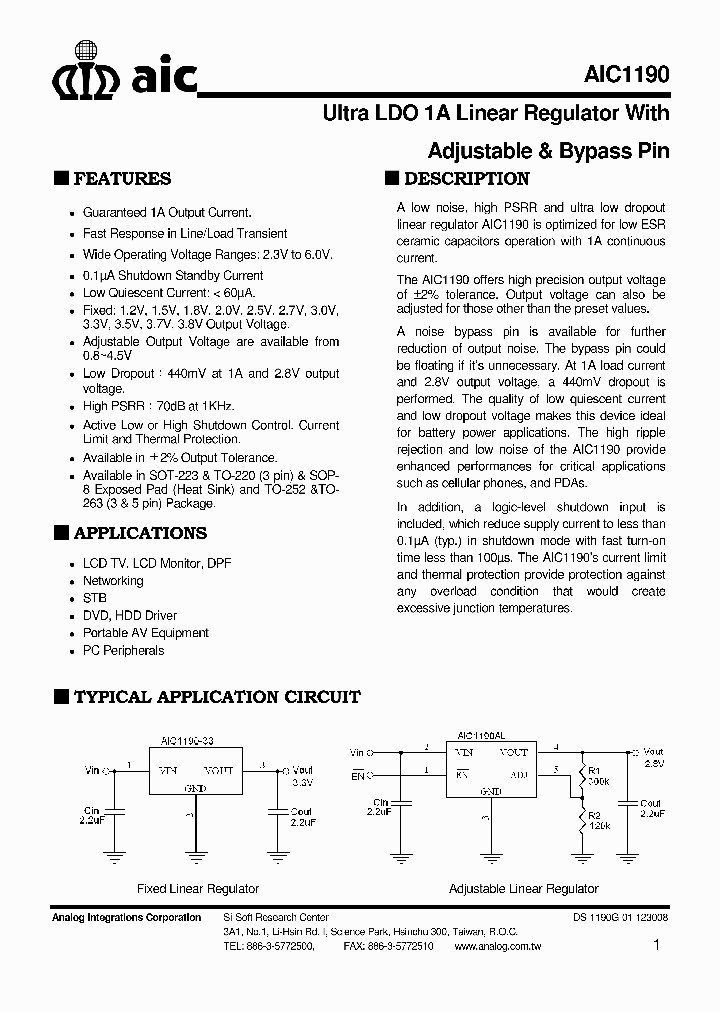 AIC1190_4356410.PDF Datasheet