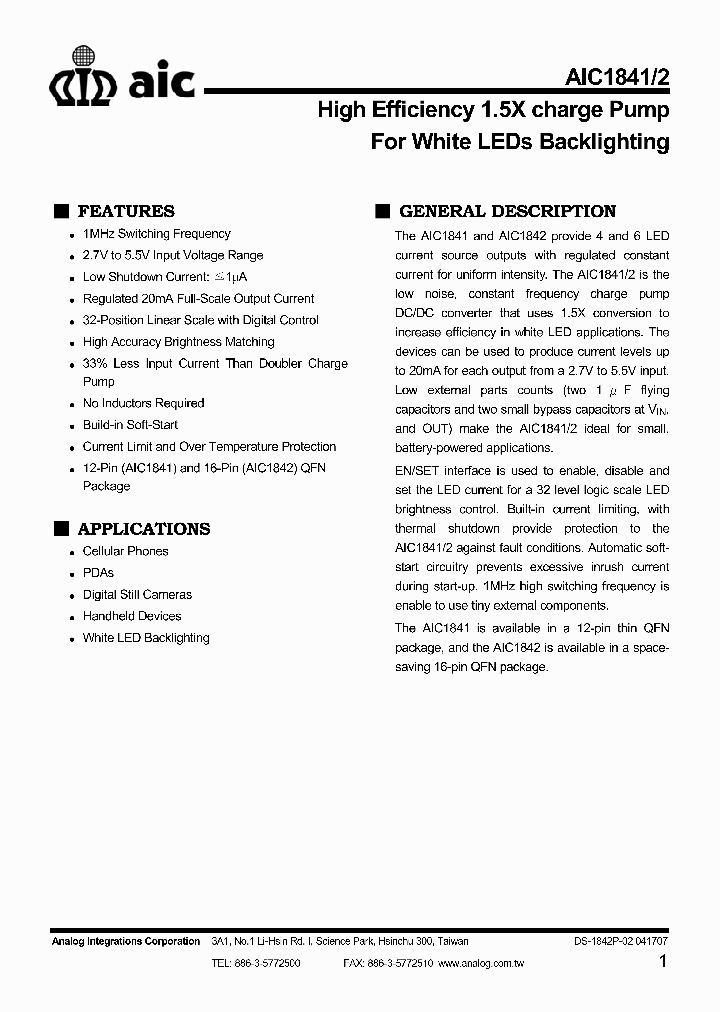 AIC1841_4444939.PDF Datasheet