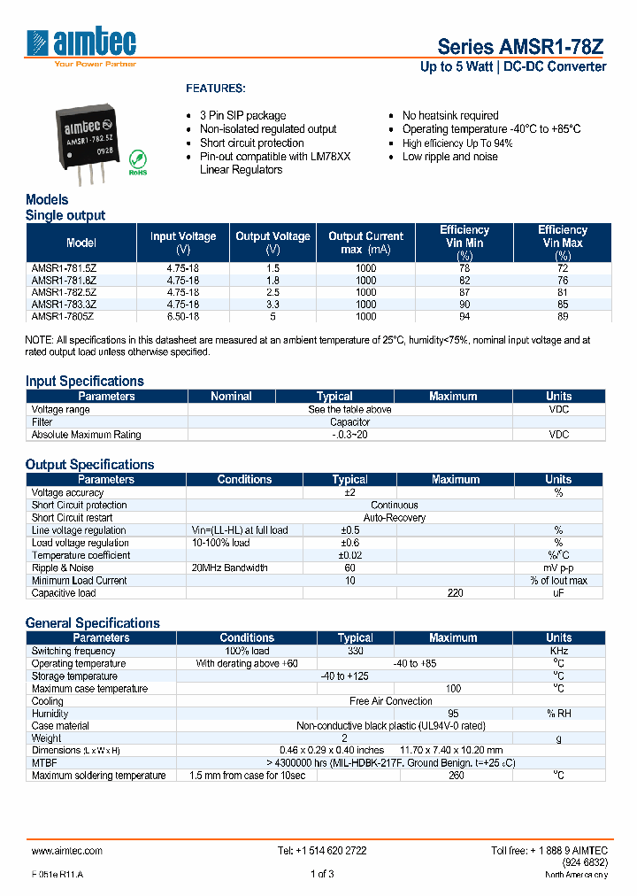 AMSR1-7805Z_4589031.PDF Datasheet