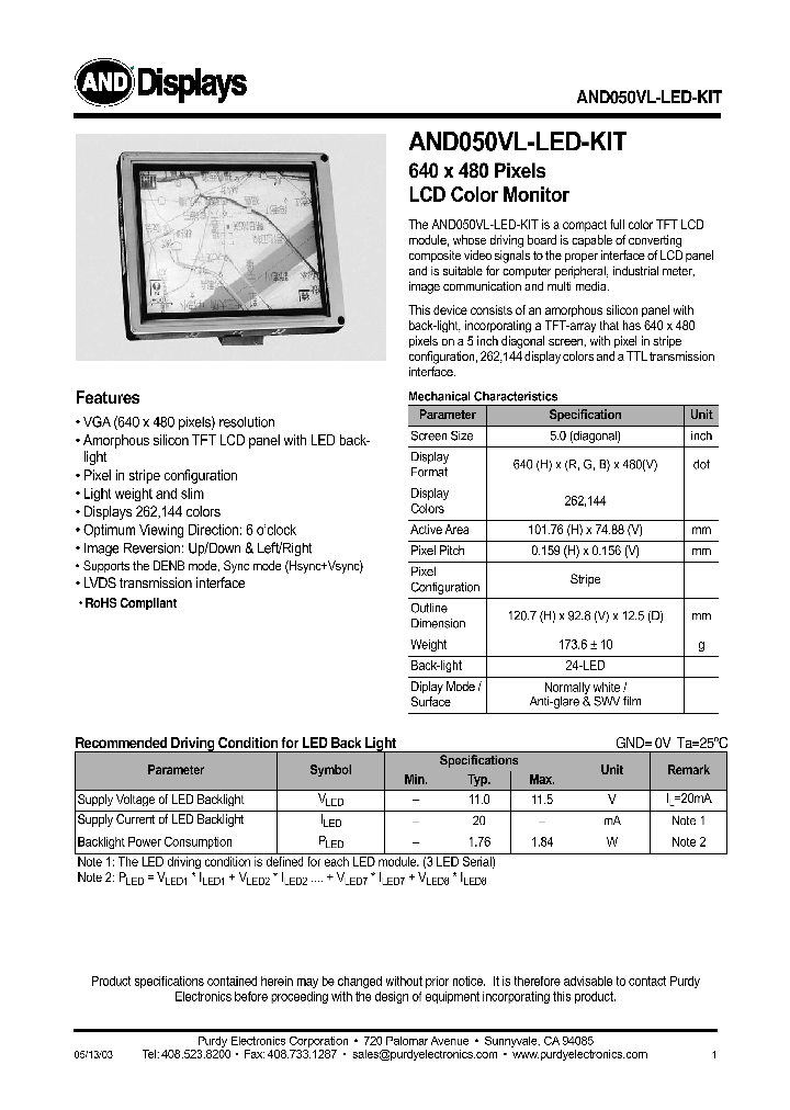 AND050VL-LED-KIT_4744696.PDF Datasheet