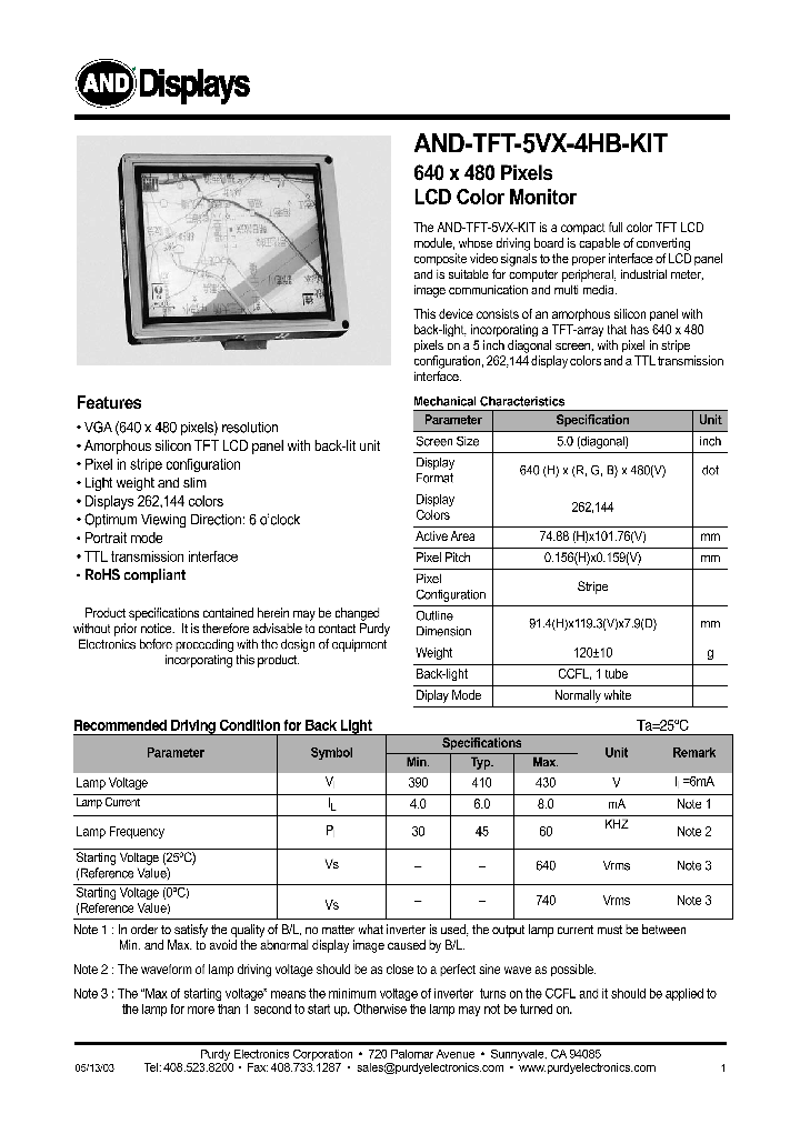 AND-TFT-5VX-4HB-KIT_4592715.PDF Datasheet