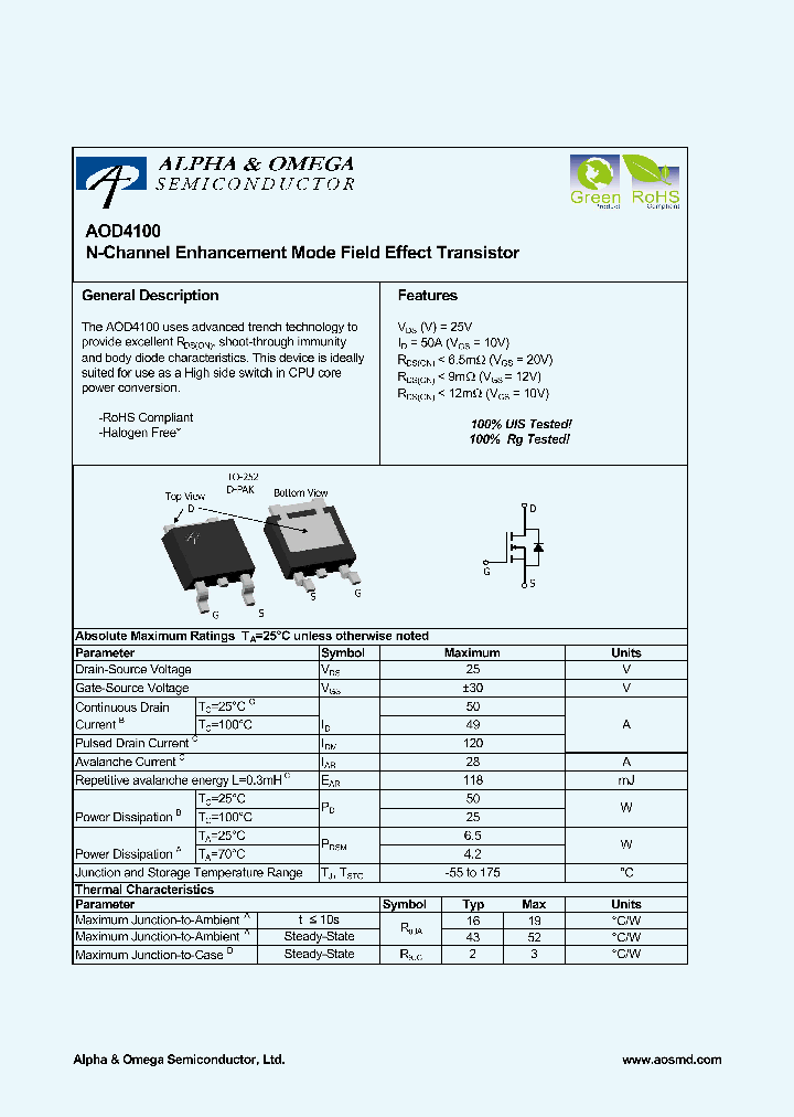 AOD4100_4897792.PDF Datasheet