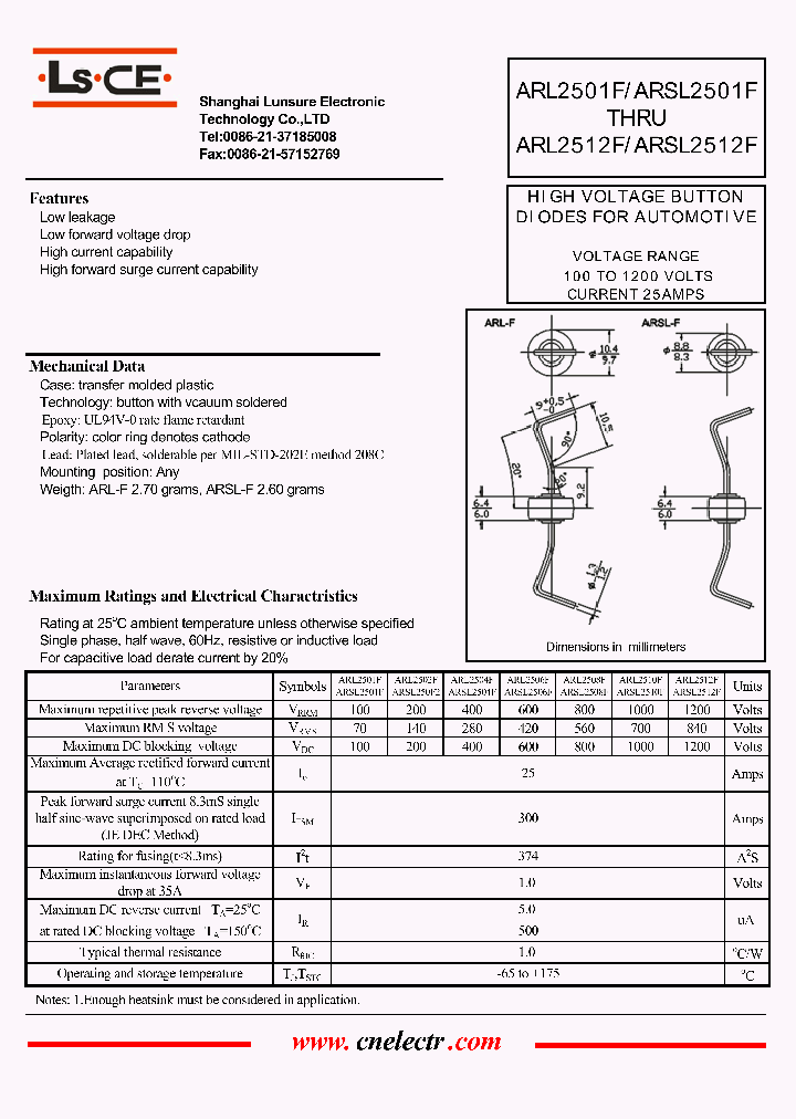 ARSL2501F_4537575.PDF Datasheet