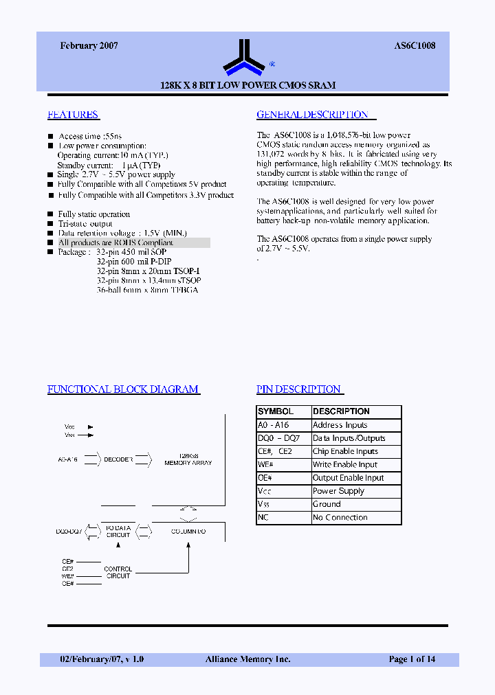 AS6C1008_4434585.PDF Datasheet