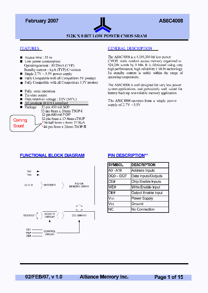 AS6C4008_4434587.PDF Datasheet