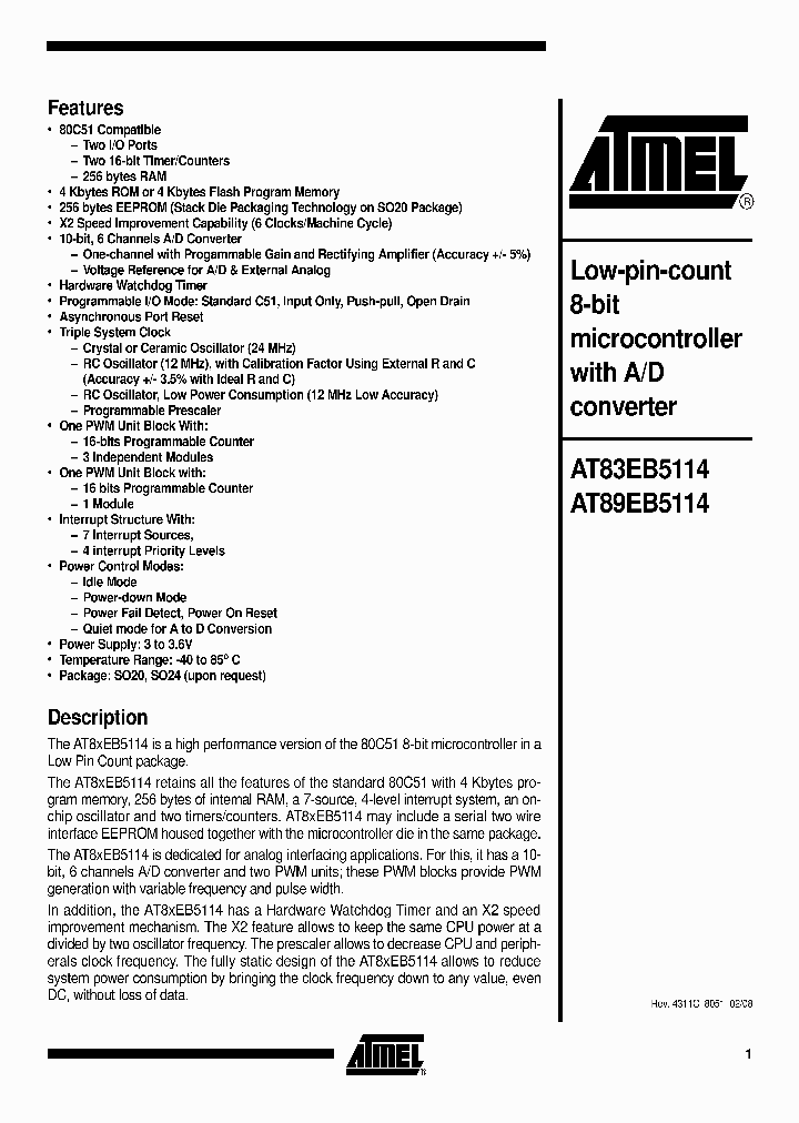 AT83EB5114XXXTGRIL_4289780.PDF Datasheet
