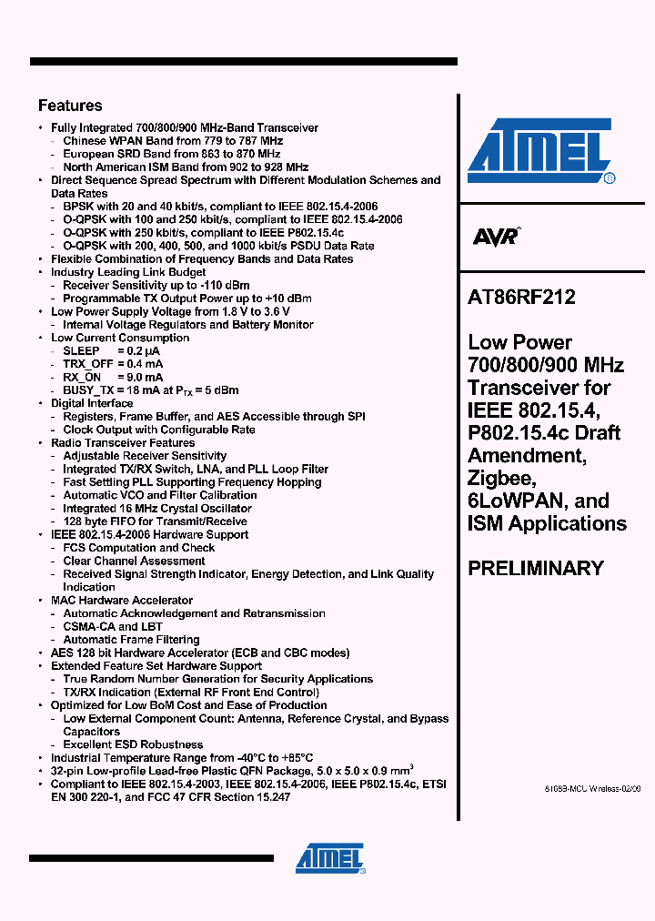 AT86RF2121_4917015.PDF Datasheet