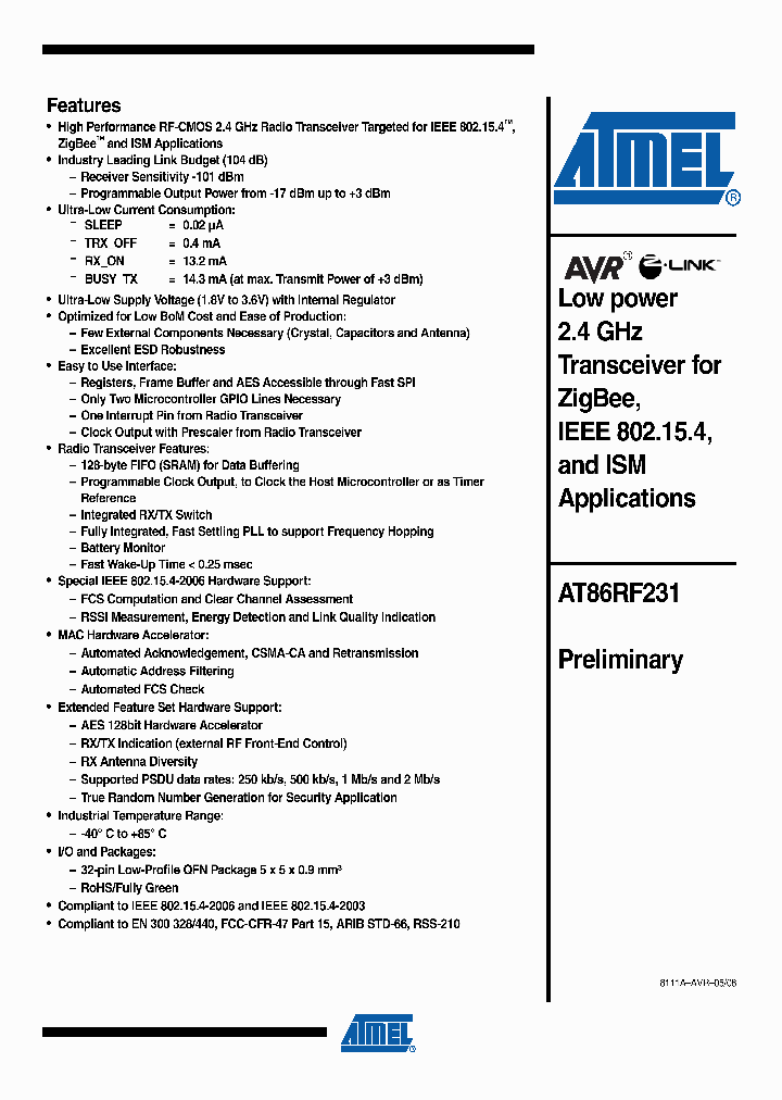 AT86RF231-ZU_4387642.PDF Datasheet