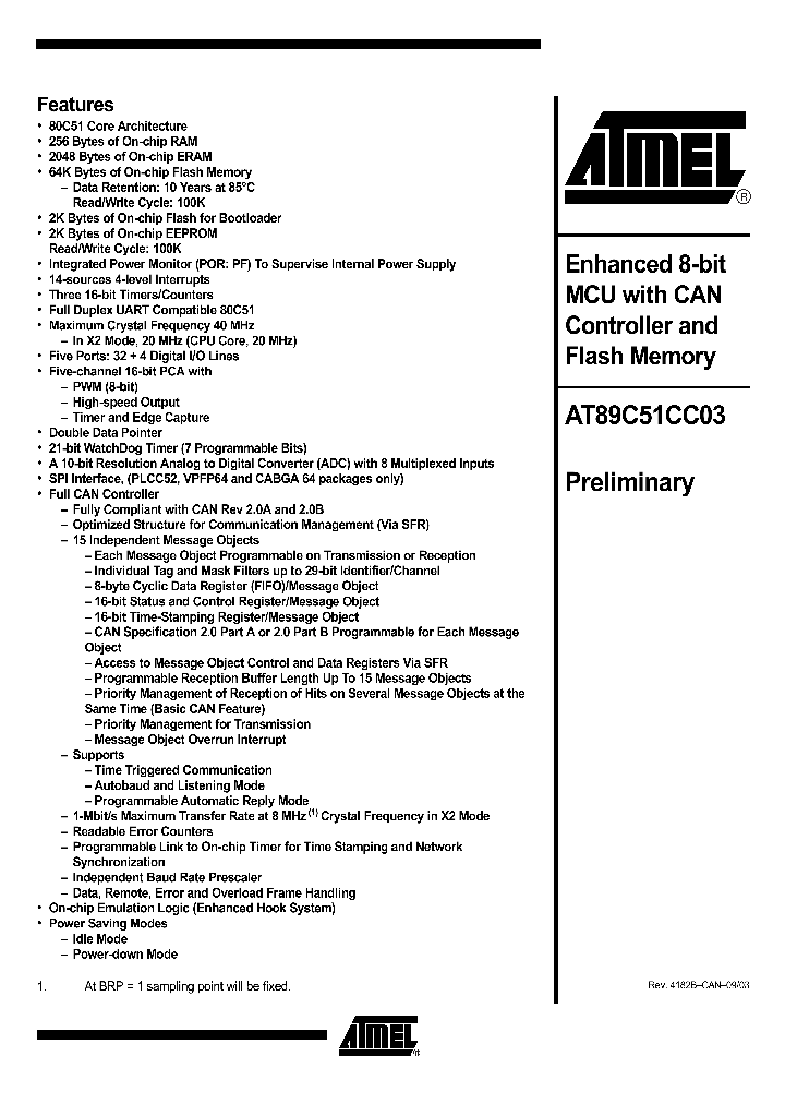 AT89C51CC03U-S3SIM_4623751.PDF Datasheet