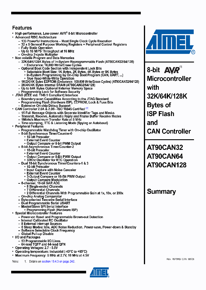 AT90CAN128-16AI_4270377.PDF Datasheet