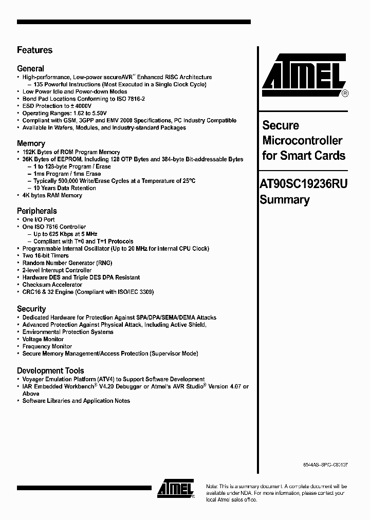 AT90SC19236RU_4294758.PDF Datasheet