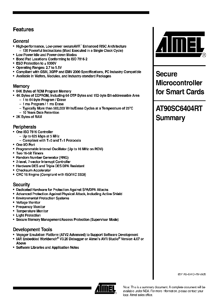 AT90SC6404RT05_4294679.PDF Datasheet