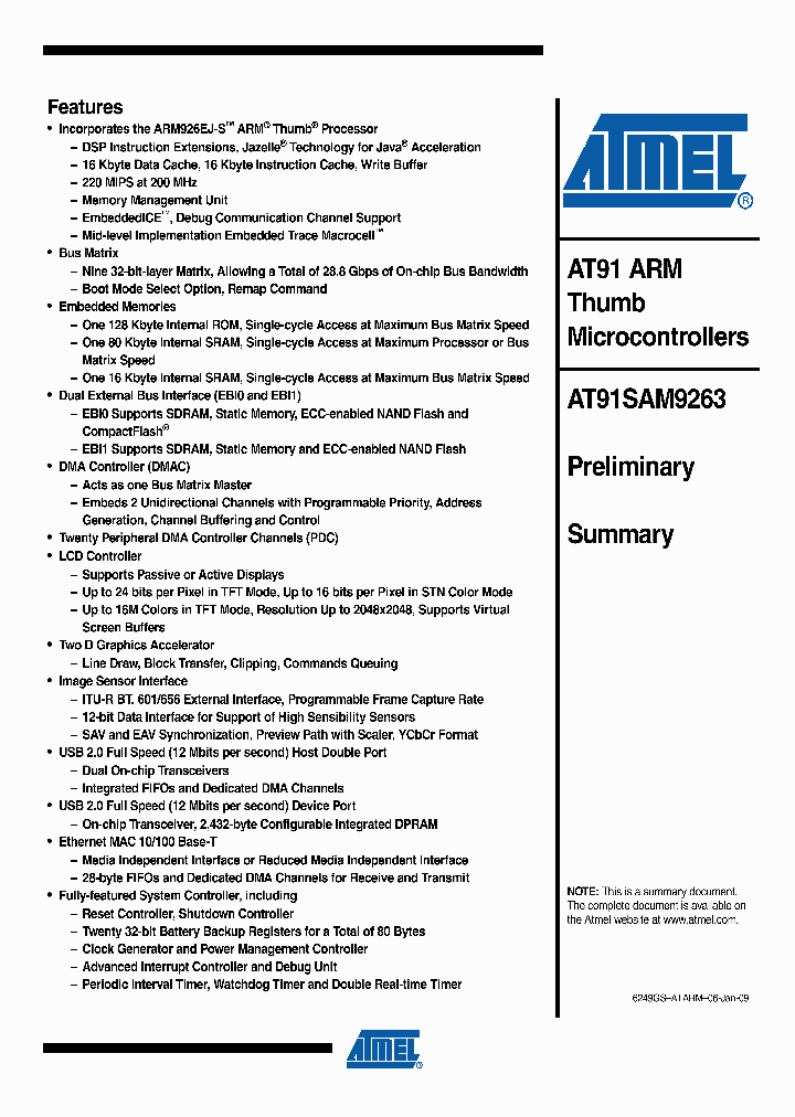 AT91SAM9263B-CU_4444345.PDF Datasheet