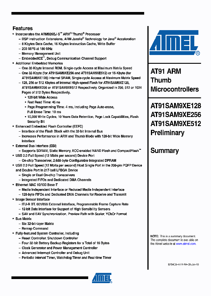 AT91SAM9XE12810_4886415.PDF Datasheet
