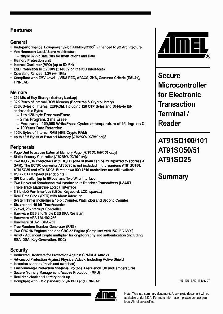 AT91SO10007_4295270.PDF Datasheet