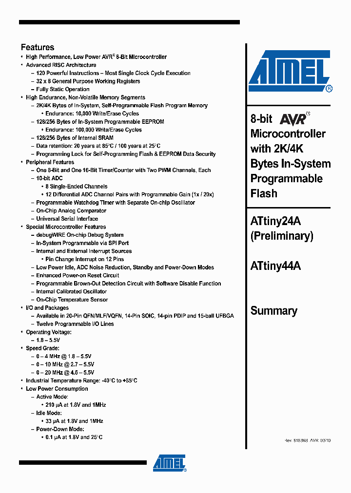 ATTINY44A-SSU_4885494.PDF Datasheet