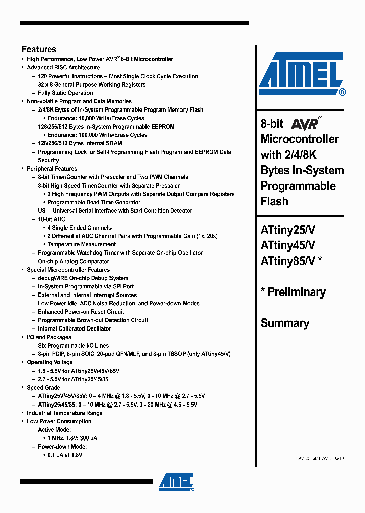 ATTINY45V-10SH_4665431.PDF Datasheet