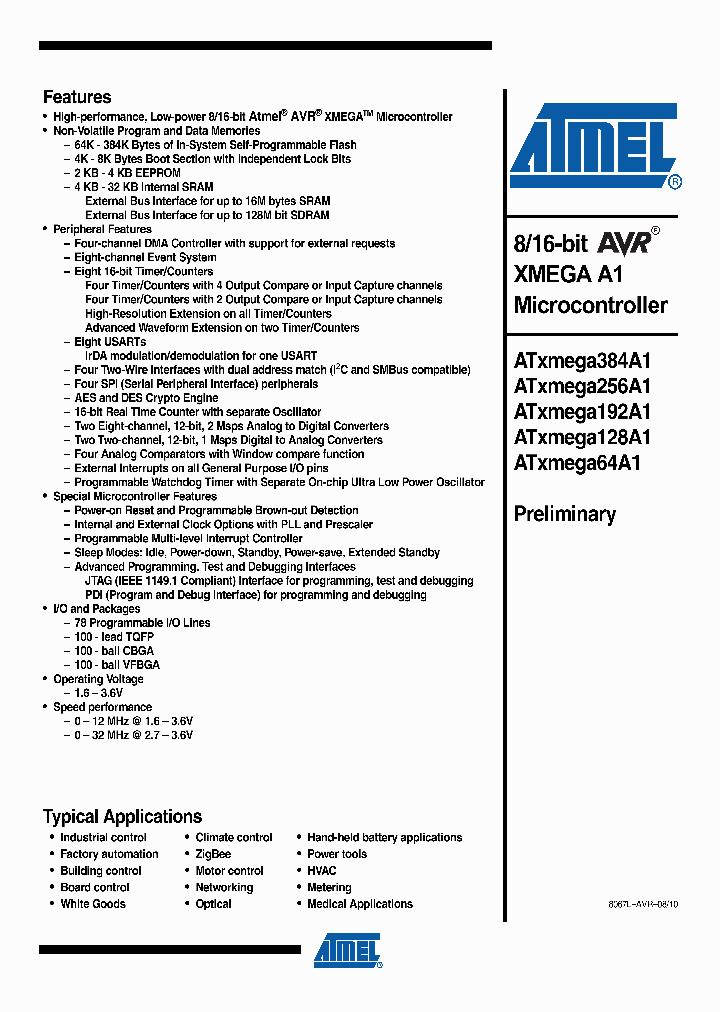 ATXMEGA384A110_4869738.PDF Datasheet