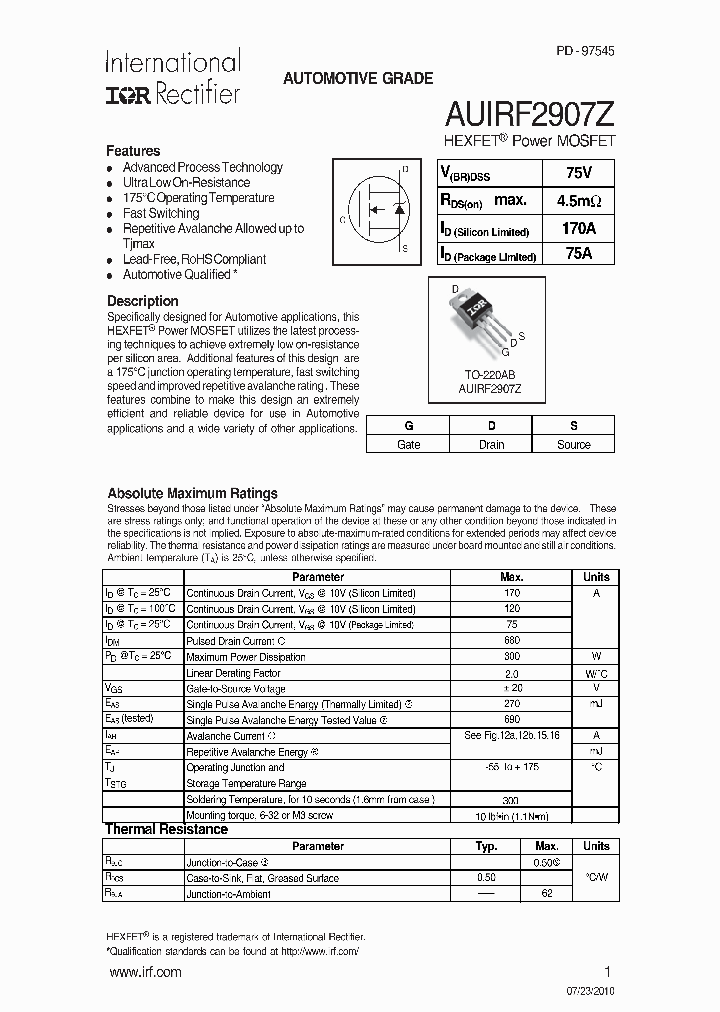 AUIRF2907Z_4853978.PDF Datasheet