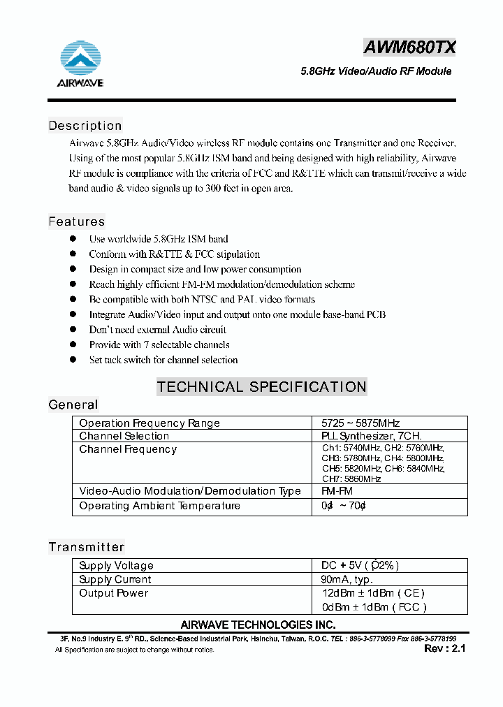 AWM680TX_4257526.PDF Datasheet