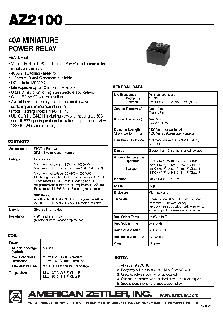 AZ2100-1A-110D_4525027.PDF Datasheet