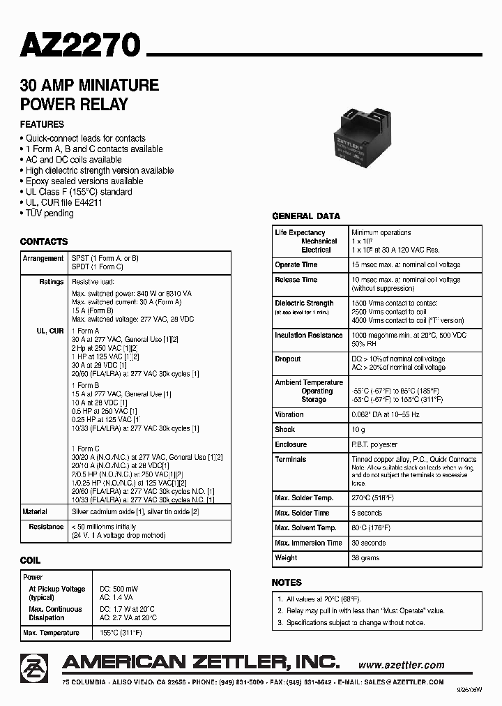AZ2270-1A-110DF_4450750.PDF Datasheet