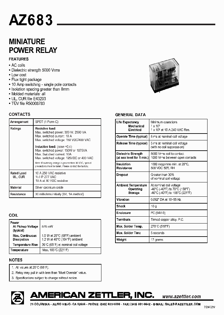 AZ683-1C-230A_4808011.PDF Datasheet
