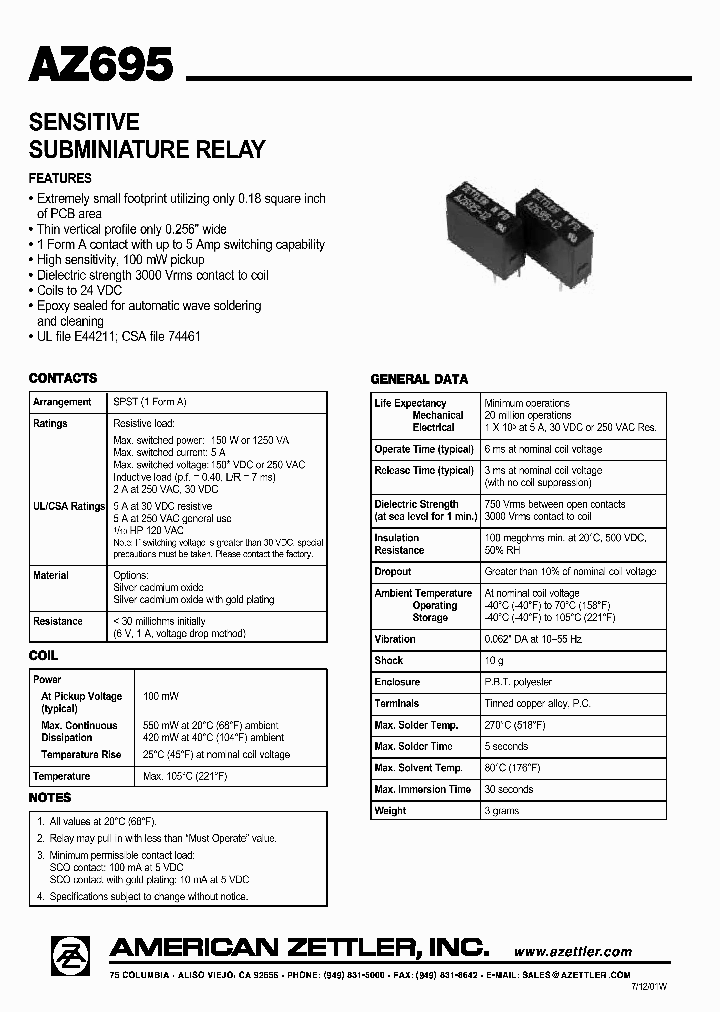 AZ695-9G_4428427.PDF Datasheet