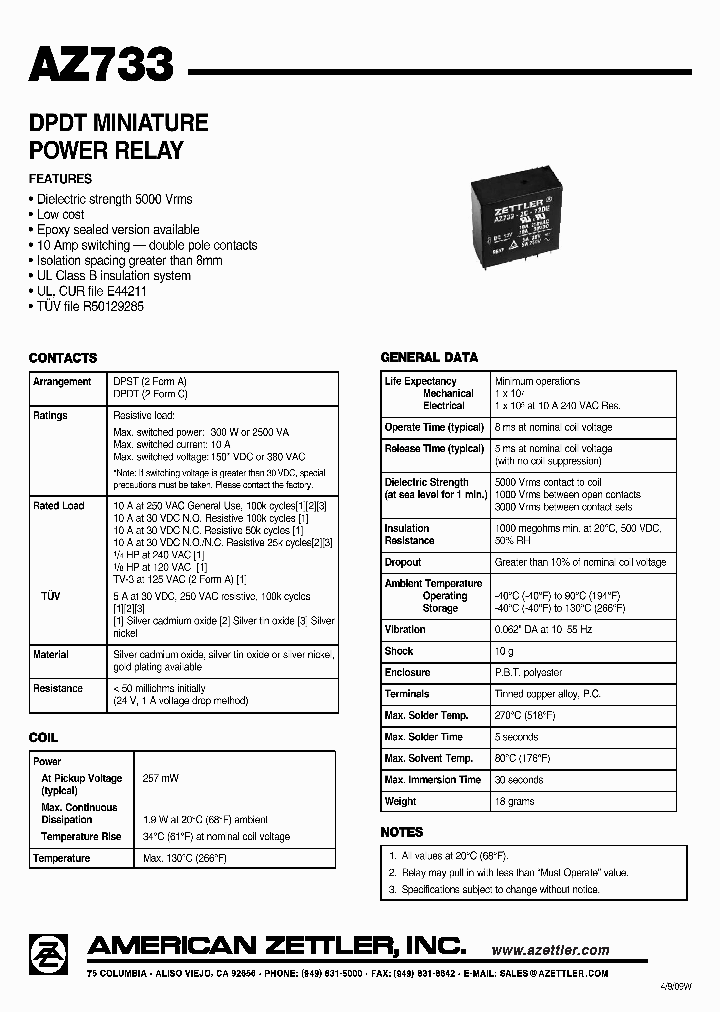 AZ733-2A-110D_4765132.PDF Datasheet