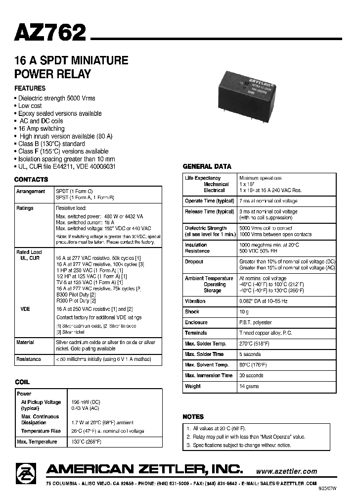 AZ762-1C-110D_4463932.PDF Datasheet