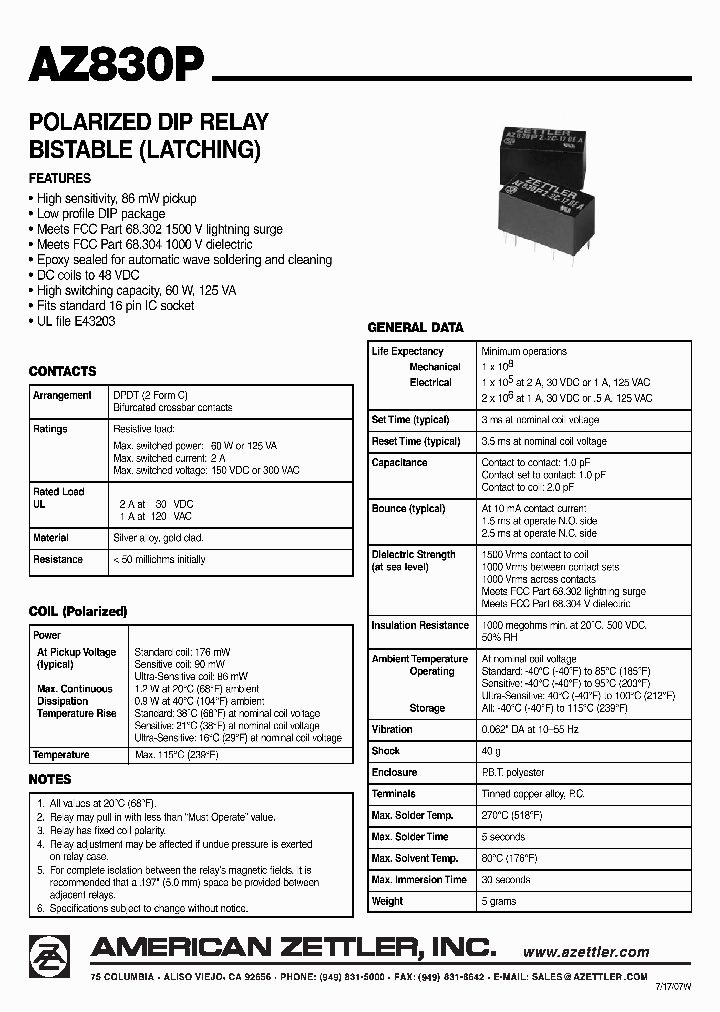 AZ830P2-2C-6DSSE_4669863.PDF Datasheet