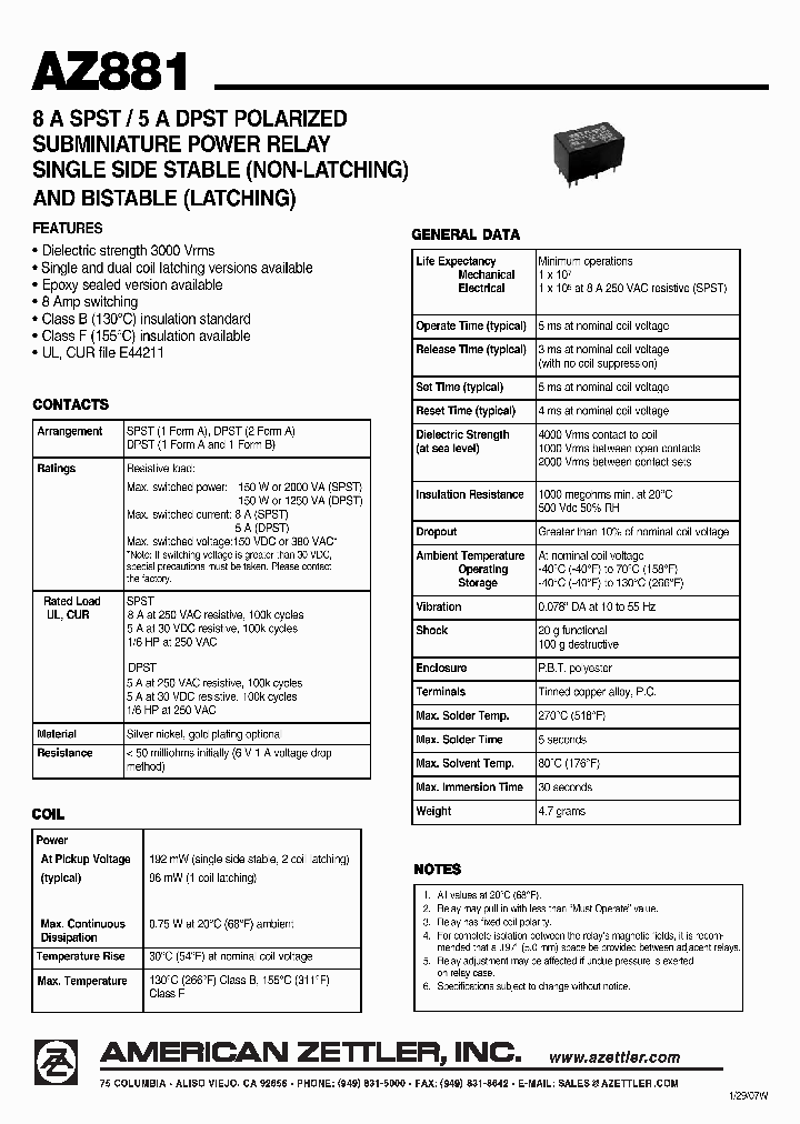 AZ881-1AB-5D_4498139.PDF Datasheet
