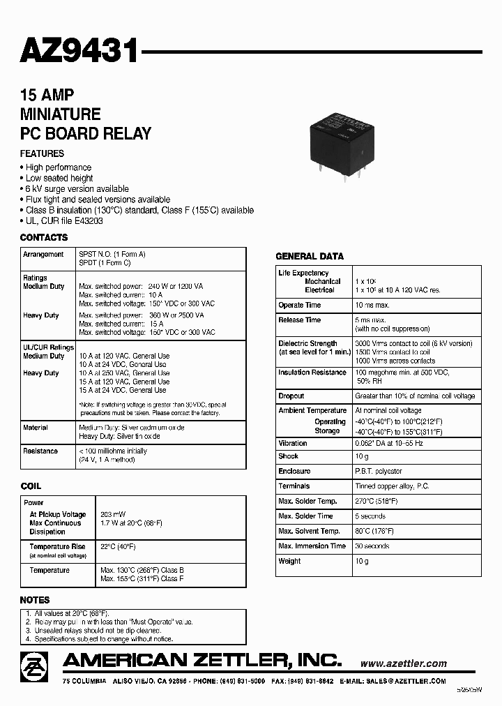 AZ9431-1C-12D_4447441.PDF Datasheet