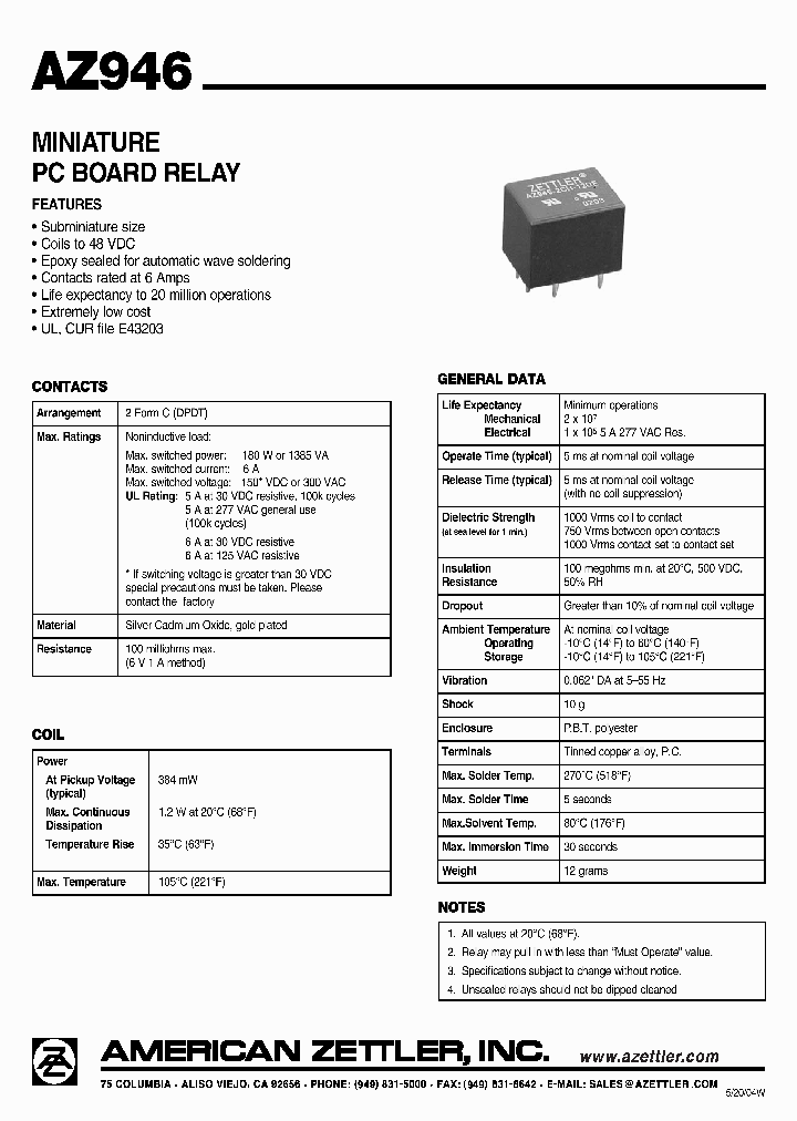 AZ946-2CH-12D_4643637.PDF Datasheet