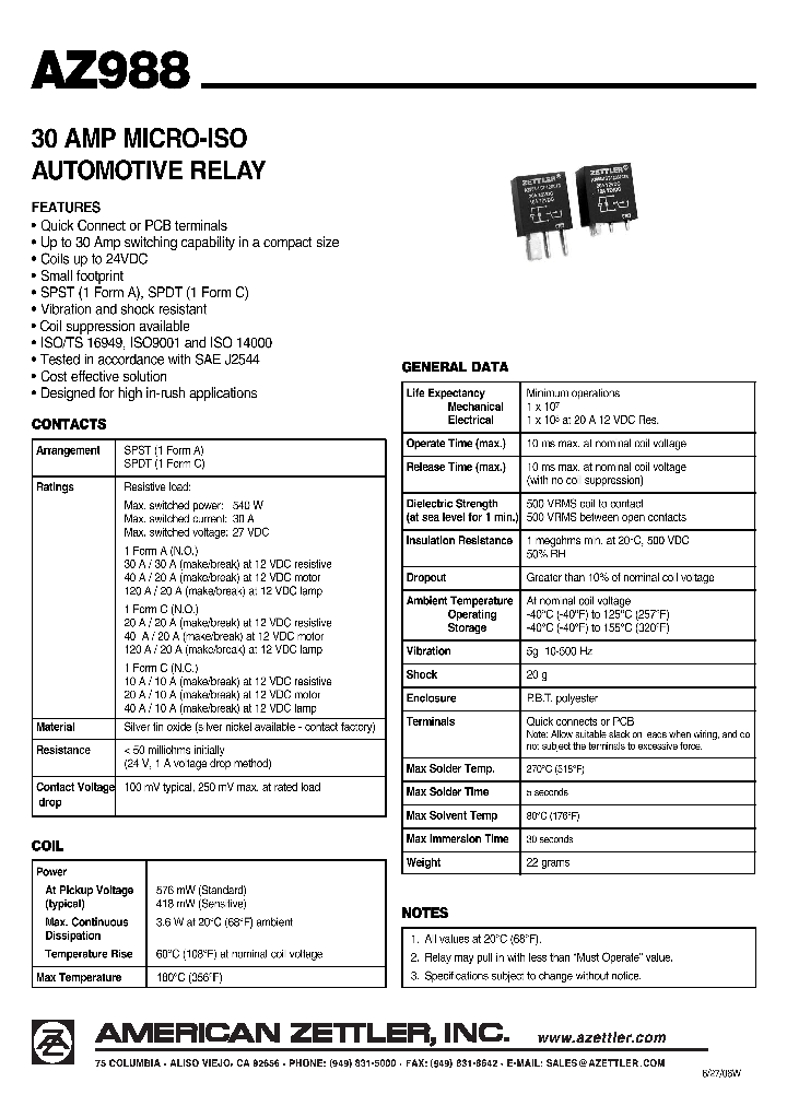 AZ988-1AT-12DSEC3R_4457678.PDF Datasheet