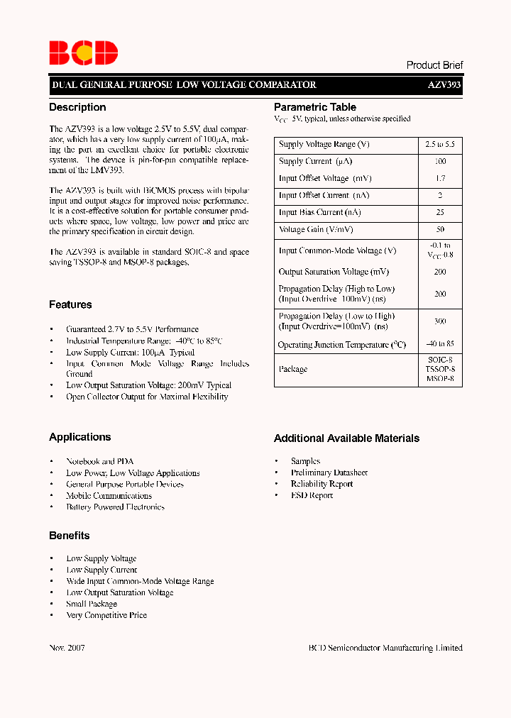 AZV393M-E1_4356593.PDF Datasheet