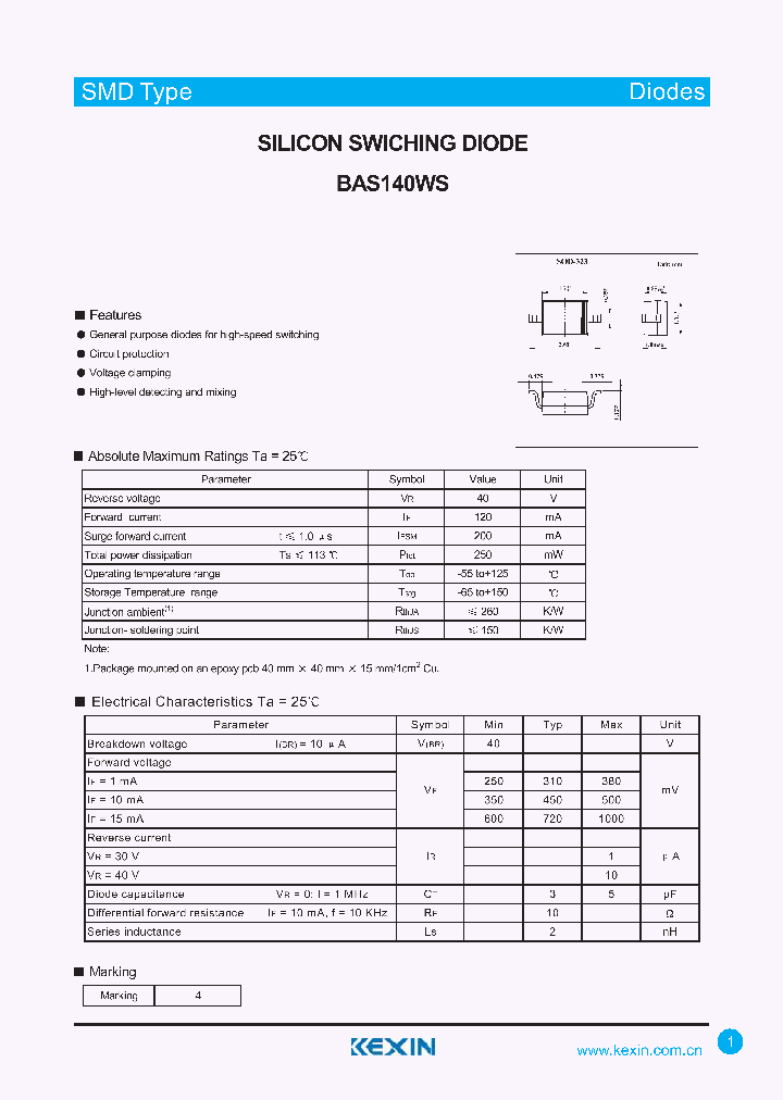 BAS140WS_4307336.PDF Datasheet