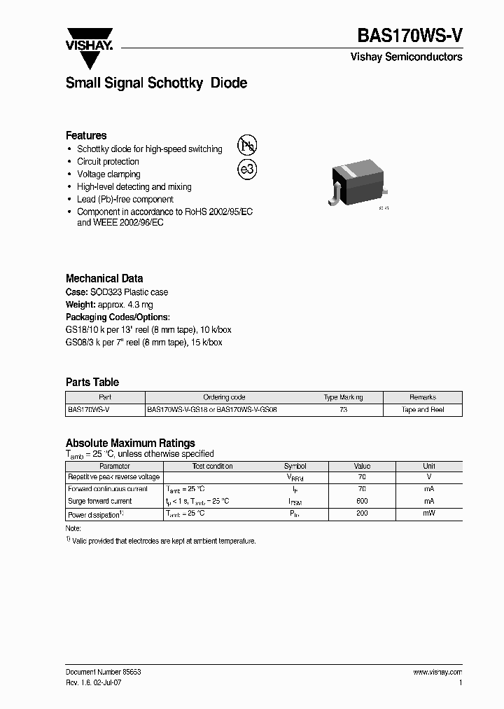 BAS170WS-V_4257099.PDF Datasheet