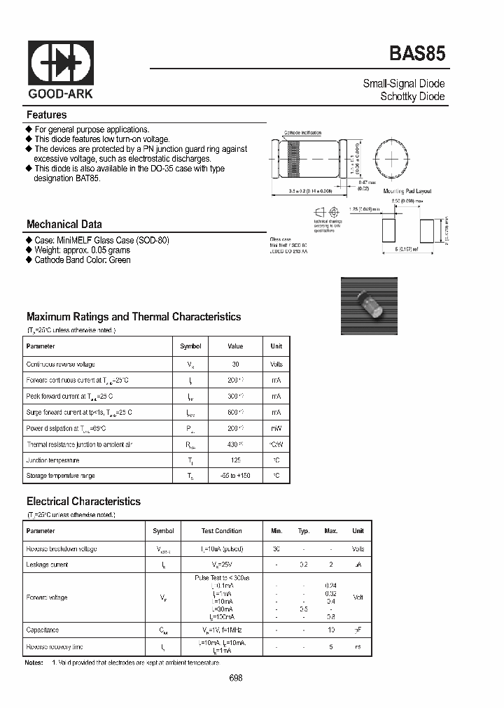 BAS85_4709247.PDF Datasheet