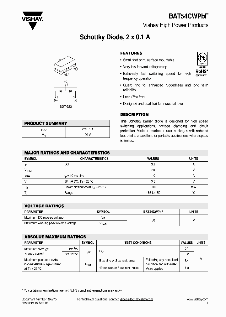 BAT54CWPBF_4262990.PDF Datasheet