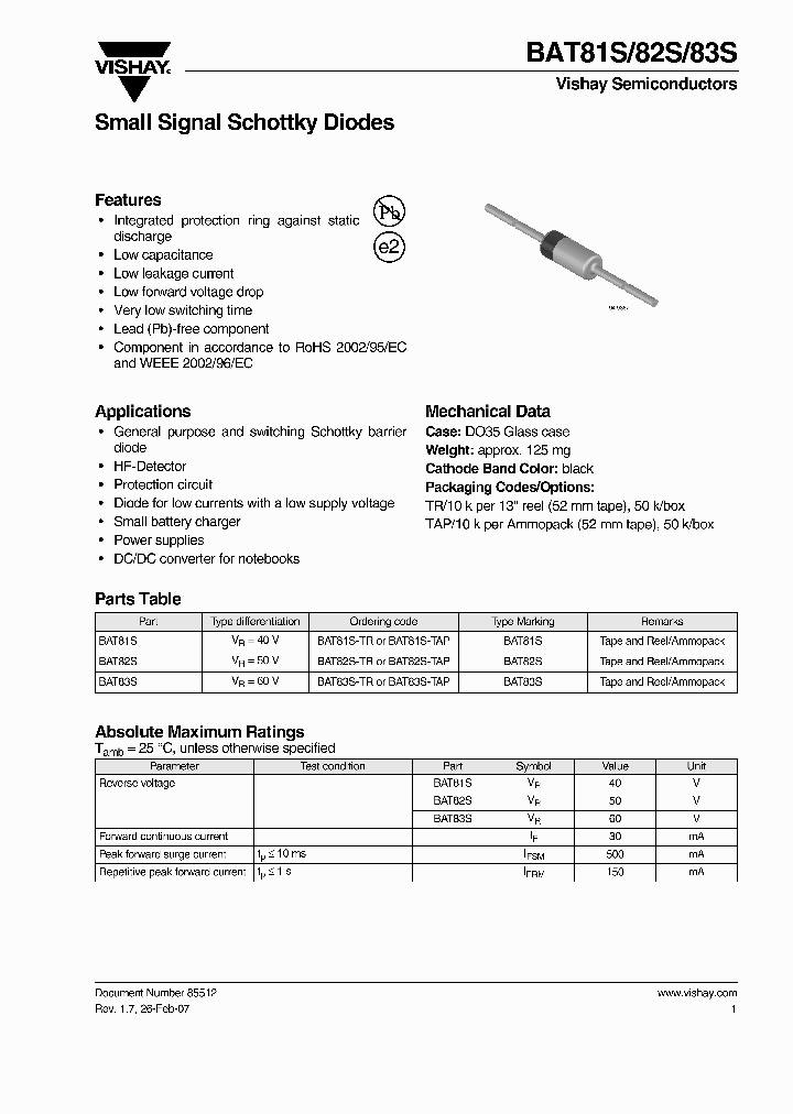 BAT81S-TAP_4398777.PDF Datasheet
