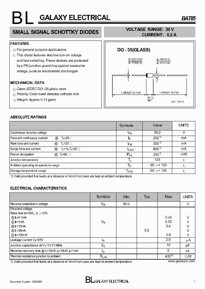 BAT85_4218111.PDF Datasheet