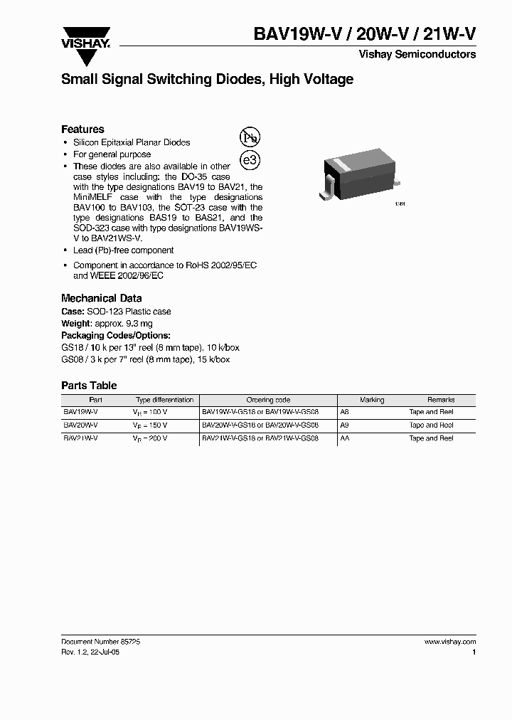 BAV21W-V_4603945.PDF Datasheet