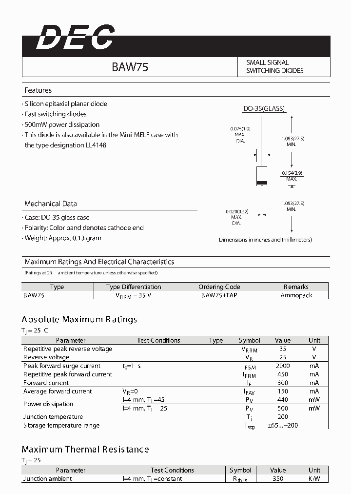 BAW75_4522756.PDF Datasheet