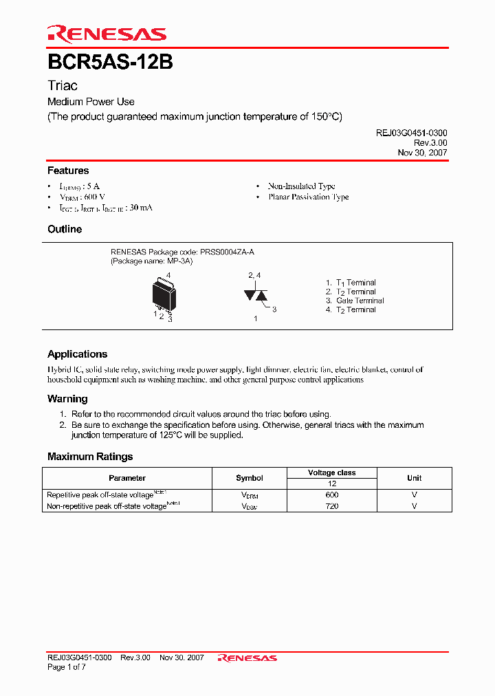 BCR5AS-12B_4268694.PDF Datasheet